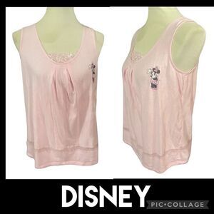 Disney Light Pink Minnie Mouse Sleeveless Top with Lace Design at Waist and Ches